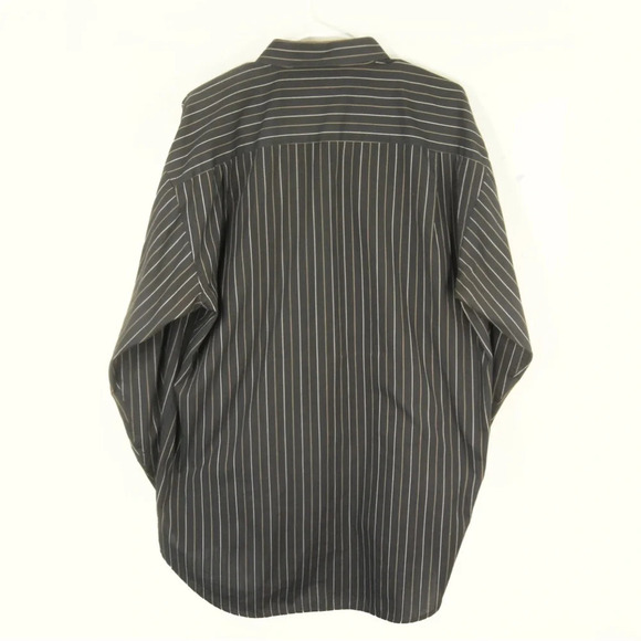Vintage Balmain Dark Grey Pinstripe Stripe Long Sleeve Button Up Dress Shirt - Picture 2 of 3